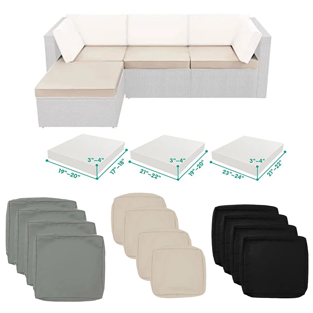 Outdoor Furniture Cushions 22 X 22 - طقم من 1-4 قطع من أغطية