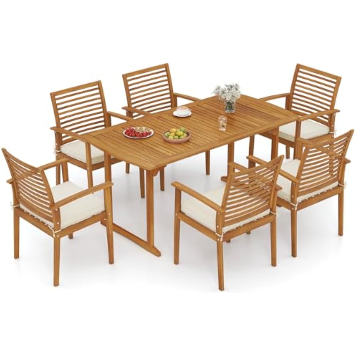 Outdoor Furniture One Piece - مجموعة طعام خارجية مكونة من سبع