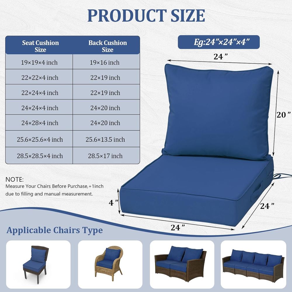 مجموعة من 4 وسائد مقاعد عميقة  - مراجعة Outdoor Furniture Replacement Fabric وسعره