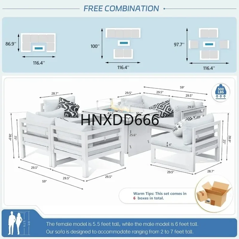 طقم جلوس خارجي من الألومنيوم م - مراجعة Outdoor Furniture Fire Pit Set وسعره