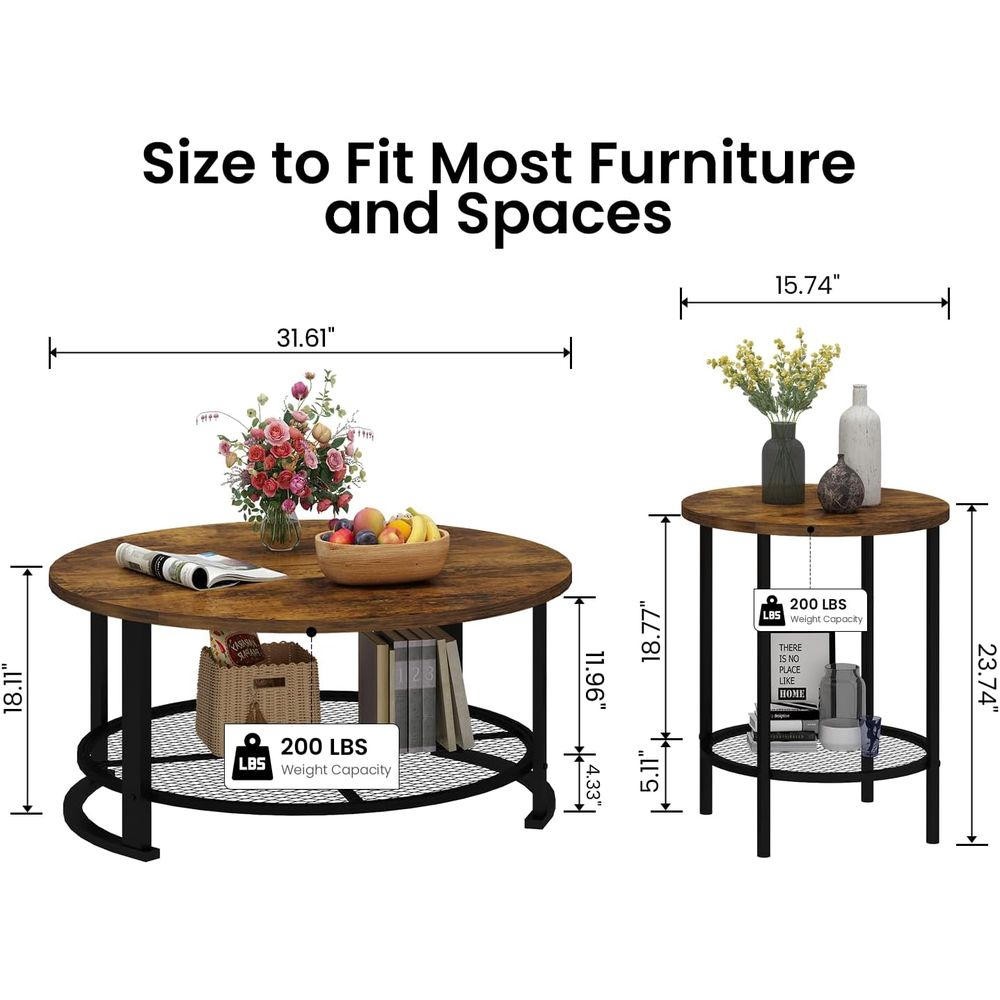 طقم طاولات قهوة مستديرة وطاولا - مراجعة Outdoor Furniture Vintage وسعره