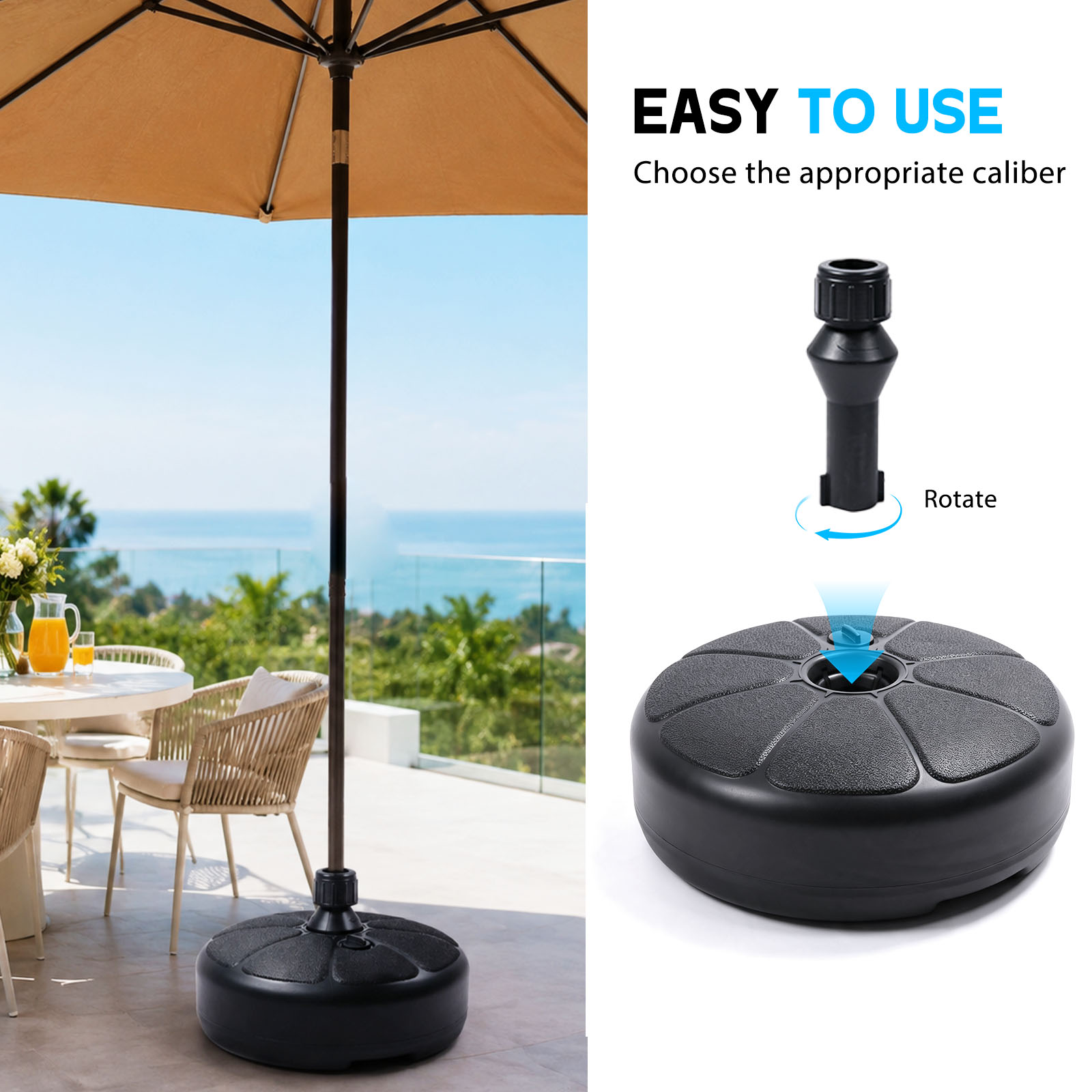 قاعدة مظلة قابلة للملء بالماء  - مراجعة Outdoor Furniture Umbrella وسعره