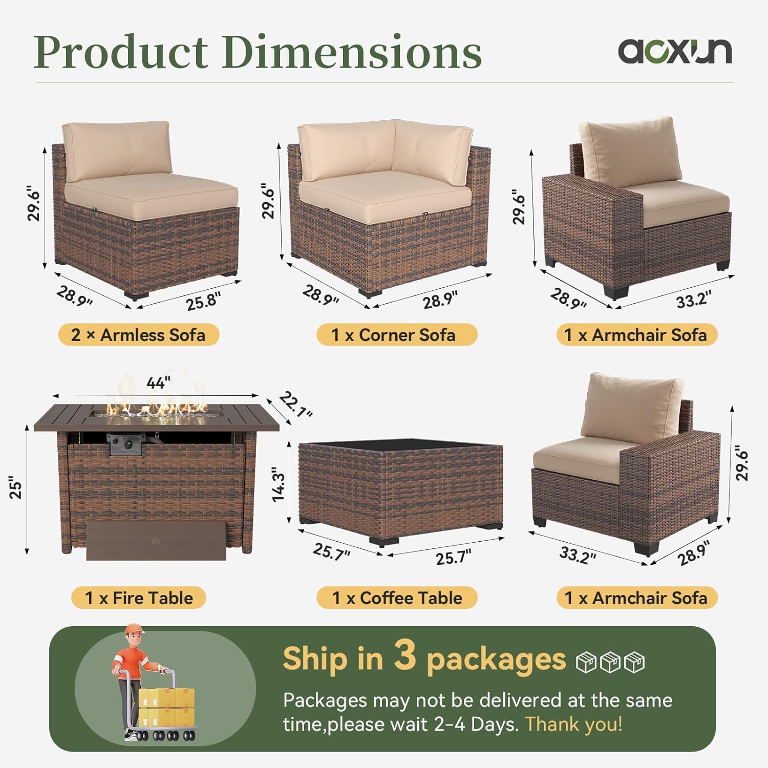 طقم أثاث فناء مكون من 7 قطع مع - مراجعة Outdoor Furniture Fire Pit Set وسعره
