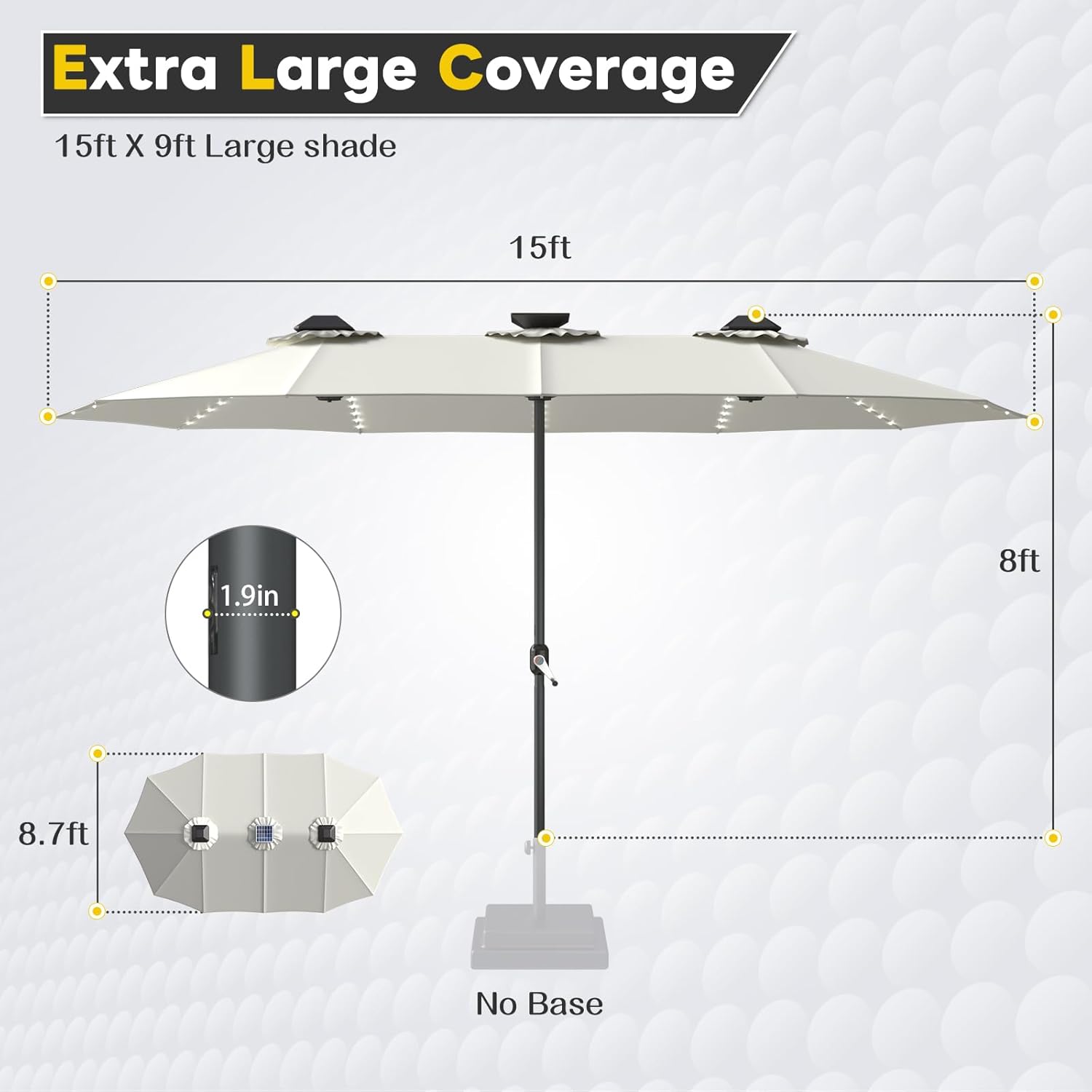 مظلة فناء مستطيلة بطول 15 قدمً - مراجعة Outdoor Furniture Umbrella وسعره
