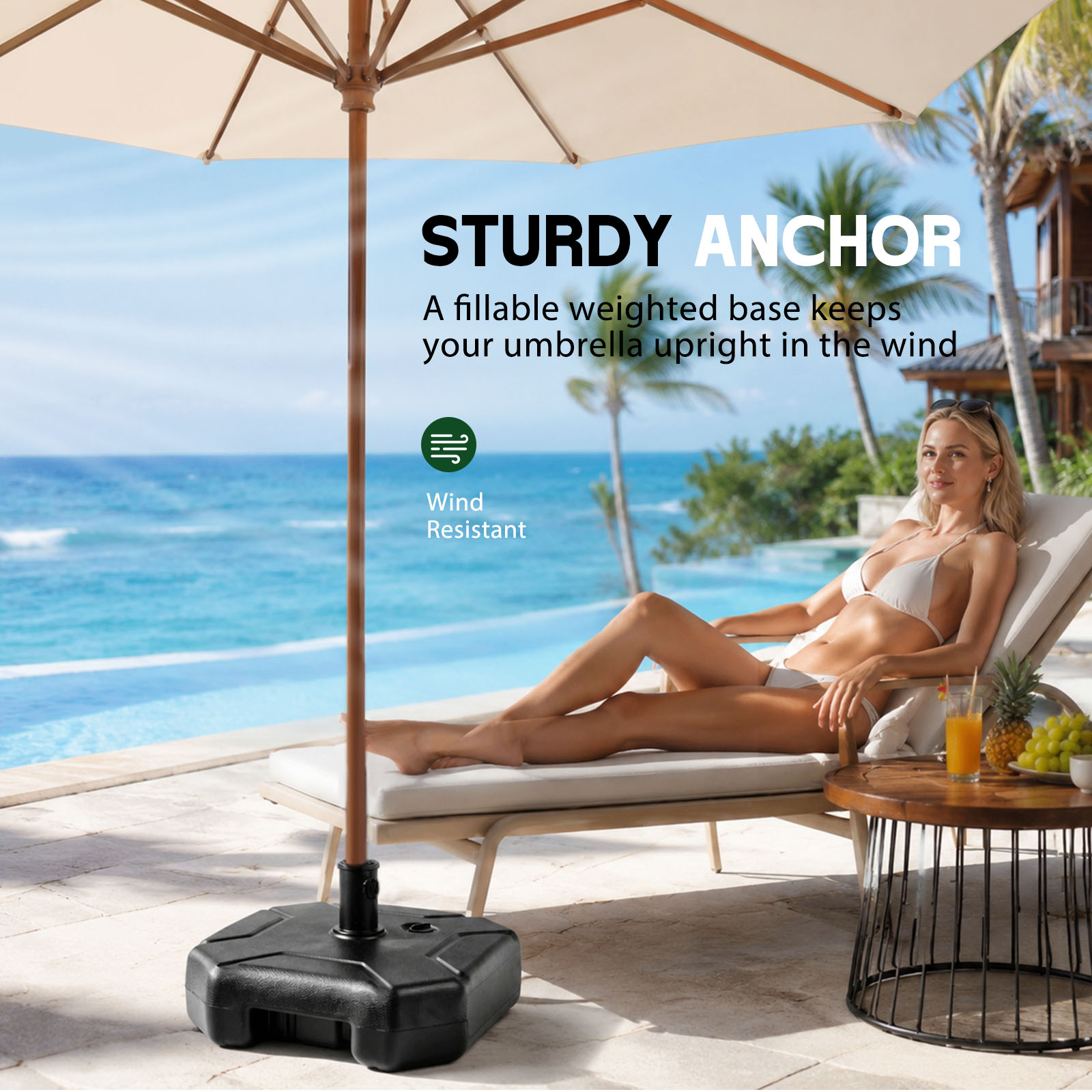 قاعدة مظلة قابلة للملء بالماء  - مراجعة Outdoor Furniture Umbrella وسعره