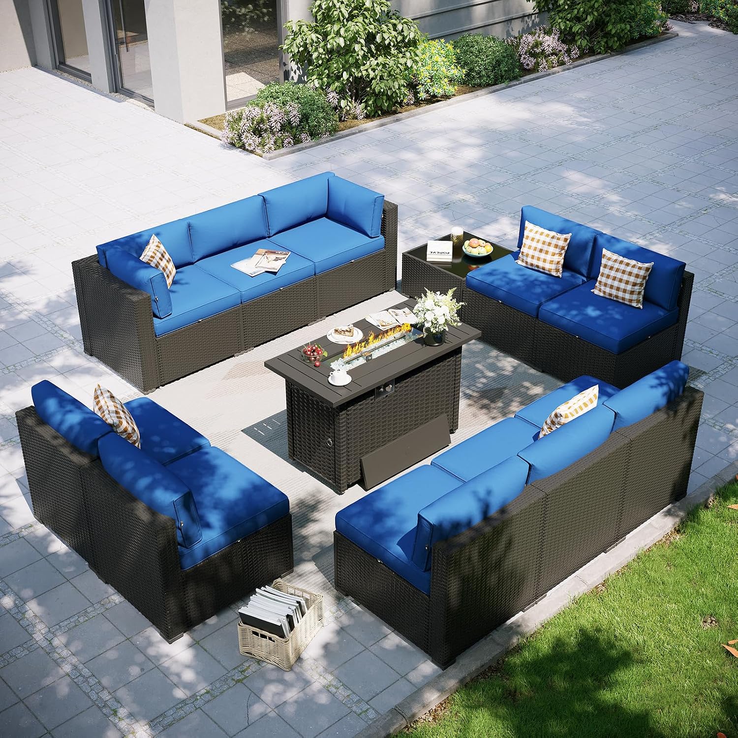 طقم أثاث فناء مع طاولة حفرة نا - مراجعة Outdoor Furniture Fire Pit Set وسعره