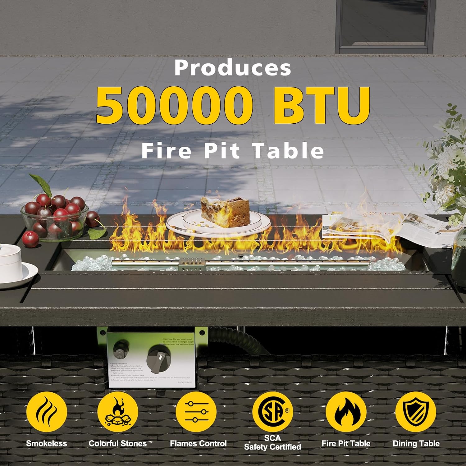 طقم أثاث فناء مع طاولة حفرة نا - مراجعة Outdoor Furniture Fire Pit Set وسعره