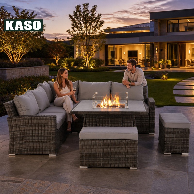 مجموعة أثاث حدائق عصرية مع حفر - مراجعة Outdoor Furniture Fire Pit Set وسعره