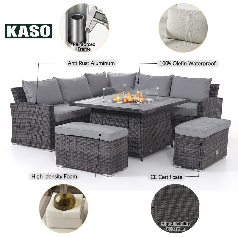 مجموعة أثاث حدائق عصرية مع حفر - مراجعة Outdoor Furniture Fire Pit Set وسعره