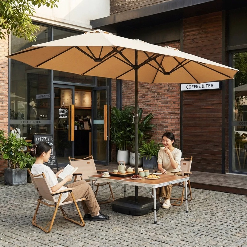 مظلة خارجية كبيرة بعمود مركزي  - مراجعة Outdoor Furniture Umbrella وسعره