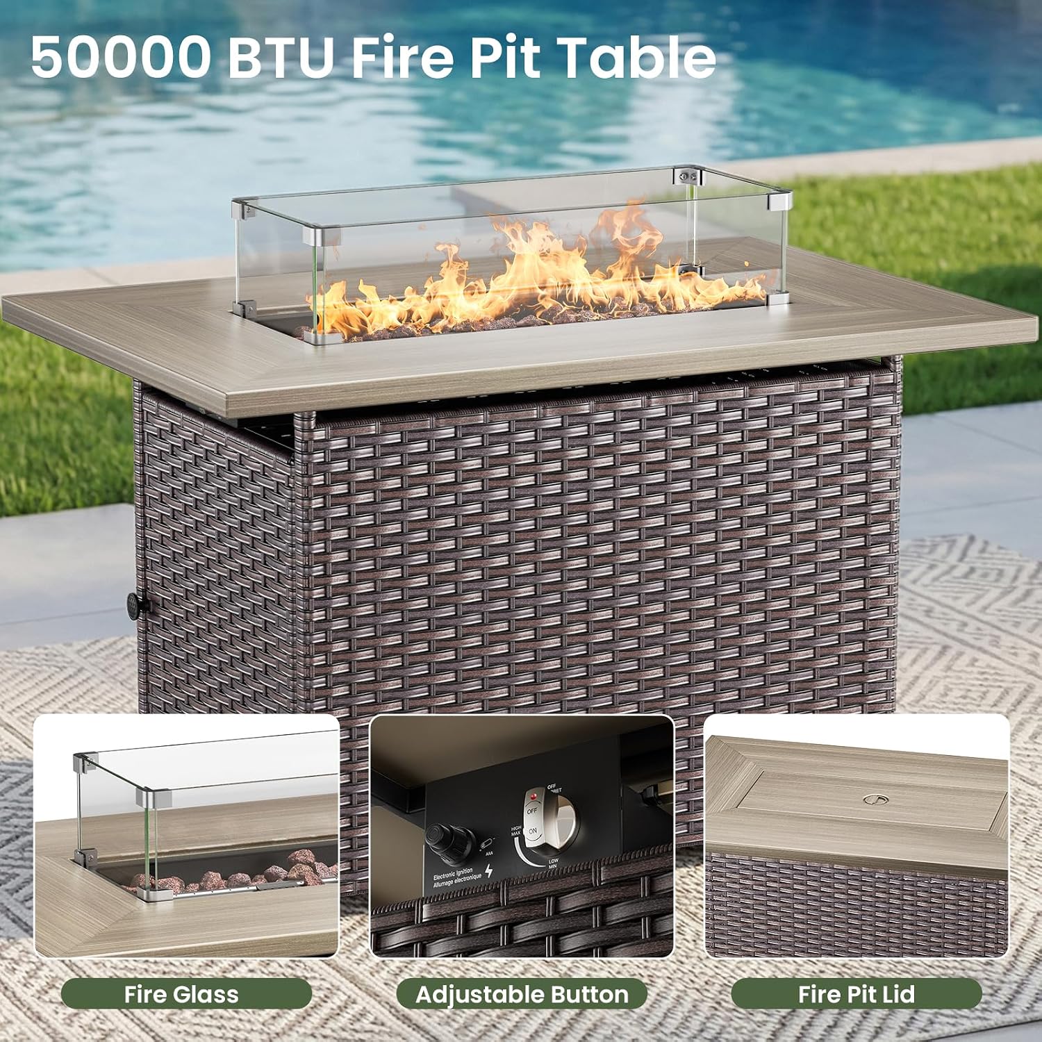 طقم أثاث فاخر للفناء الخارجي م - مراجعة Outdoor Furniture Fire Pit Set وسعره