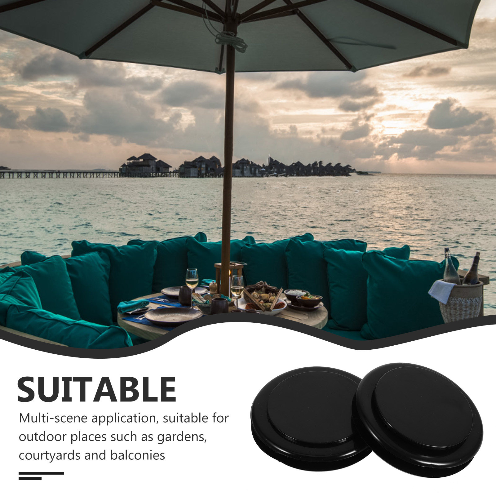 طقم من قطعتين: حلقة فتحة مظلة  - مراجعة Outdoor Furniture Umbrella وسعره