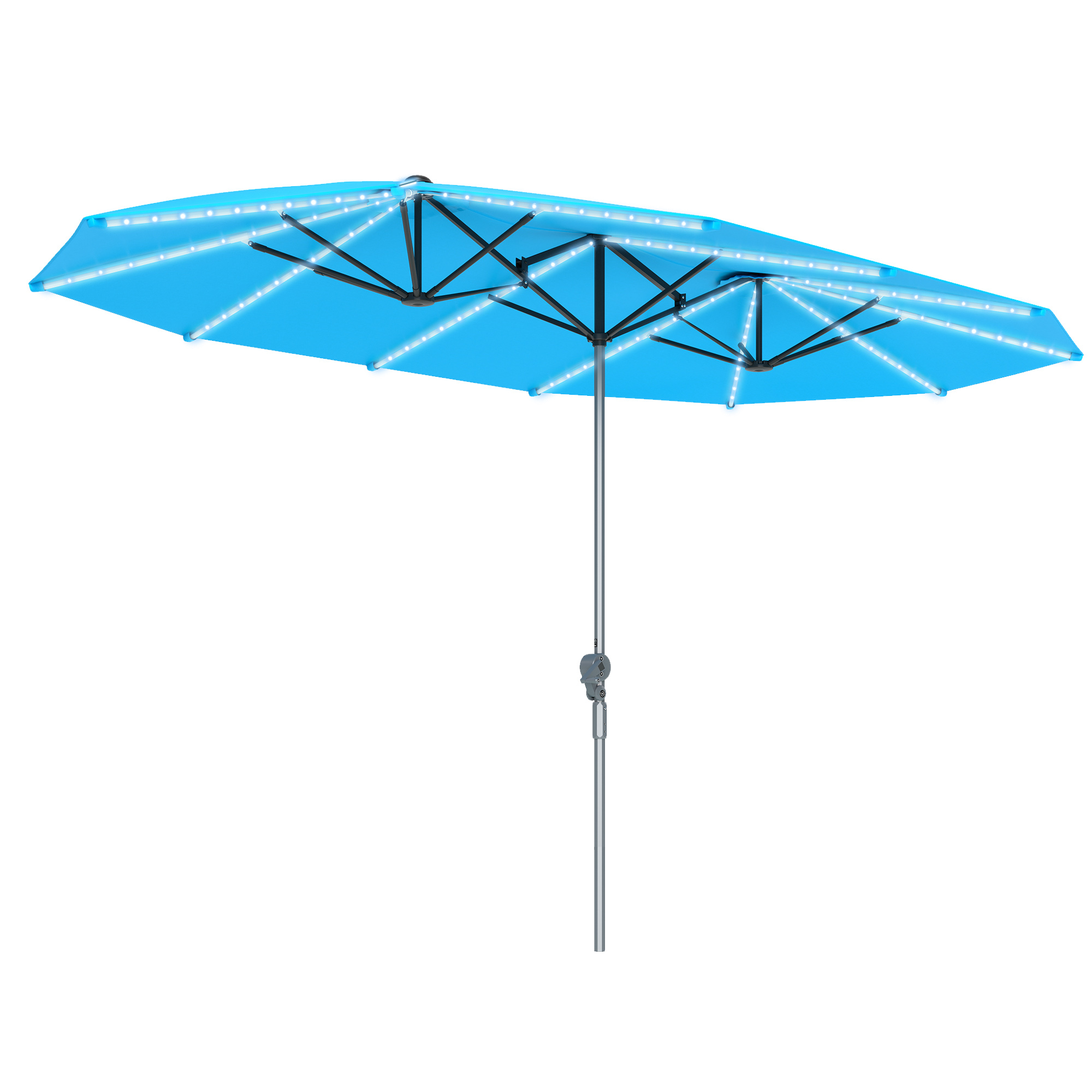 مظلة خارجية زرقاء بطول 15 قدمً - مراجعة Outdoor Furniture Umbrella وسعره
