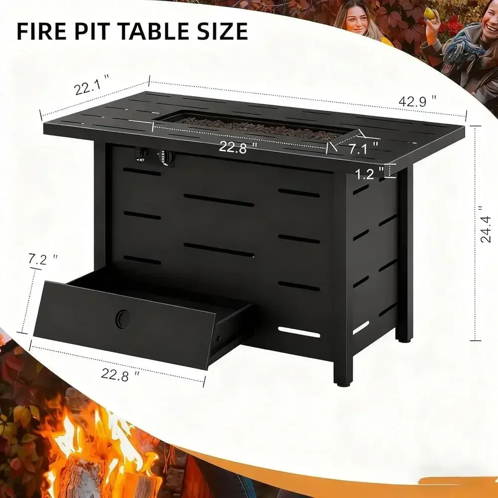 طقم أثاث خارجي من الخيزران مكو - مراجعة Outdoor Furniture Fire Pit Set وسعره