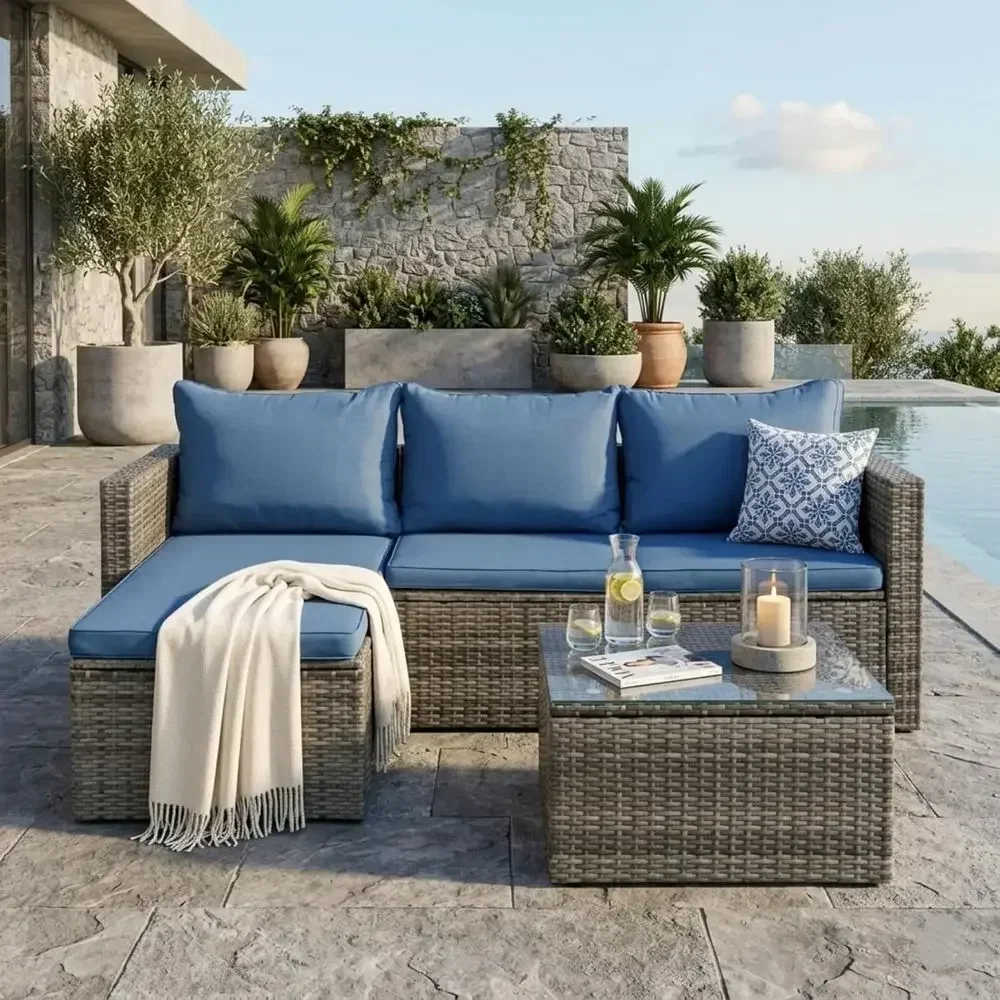 طقم أثاث خارجي من الخيزران مكو - مراجعة Outdoor Furniture Fire Pit Set وسعره